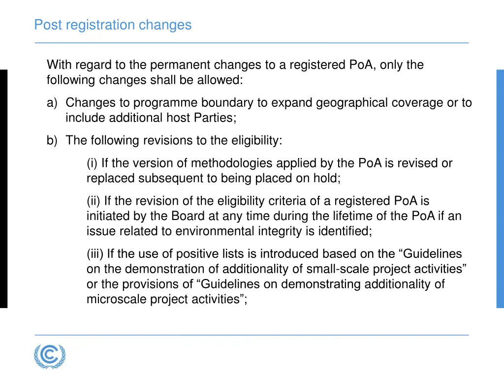 post registration changes