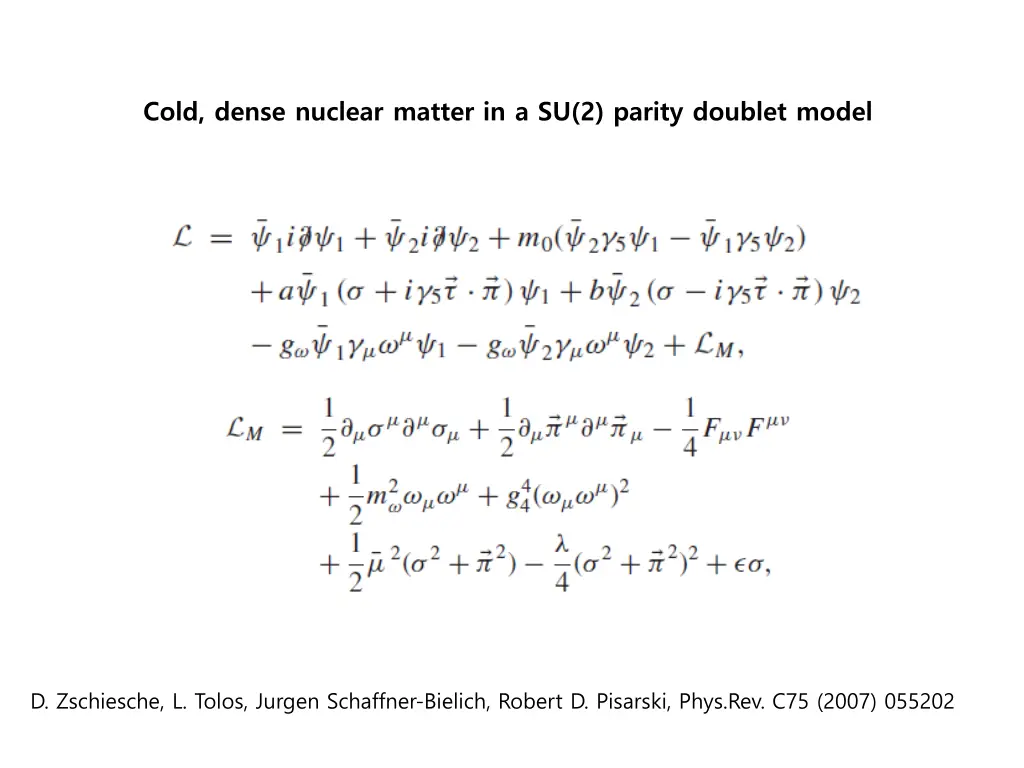 cold dense nuclear matter in a su 2 parity