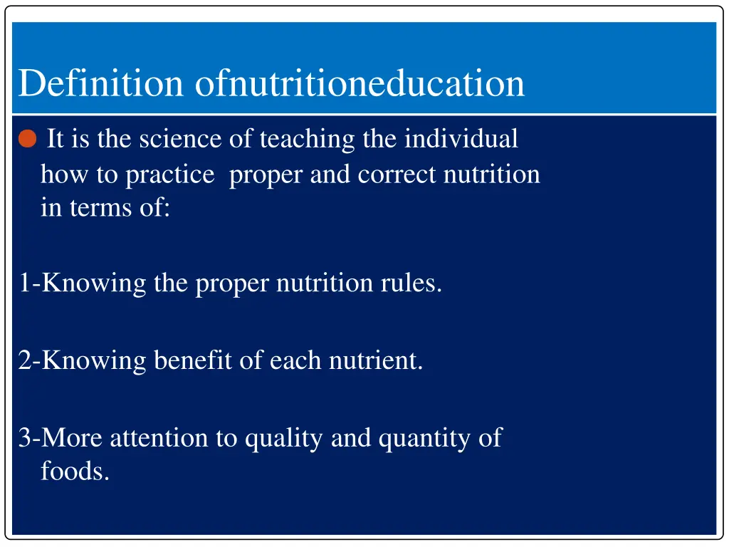 definition ofnutritioneducation