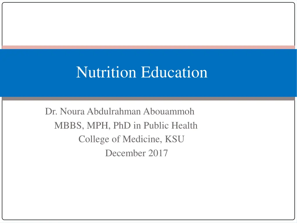 nutrition education