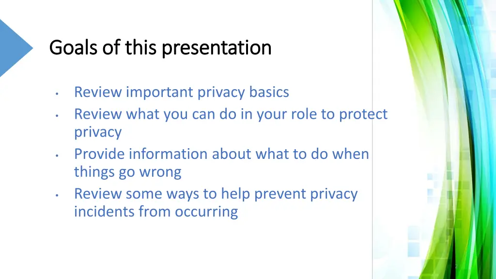 goals of this presentation goals of this