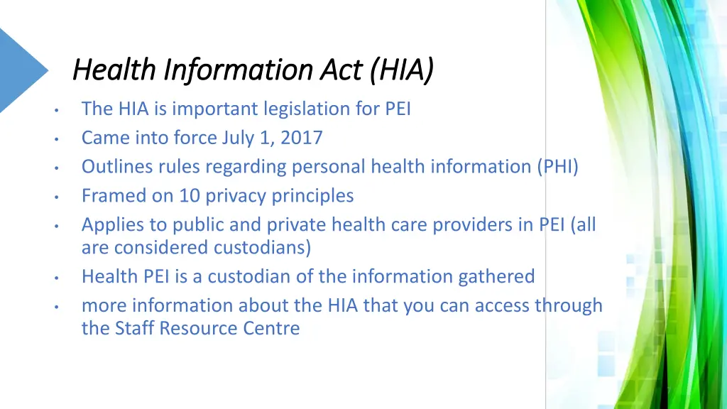 health information act hia health information