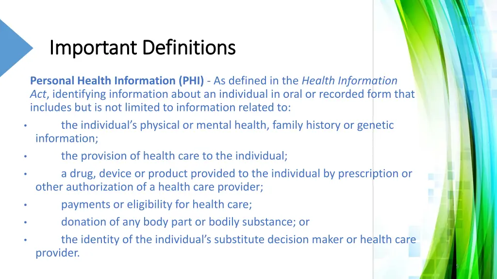 important definitions important definitions