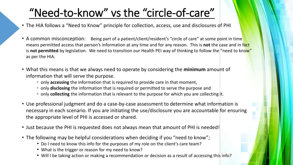 need need to to know vs the circle know