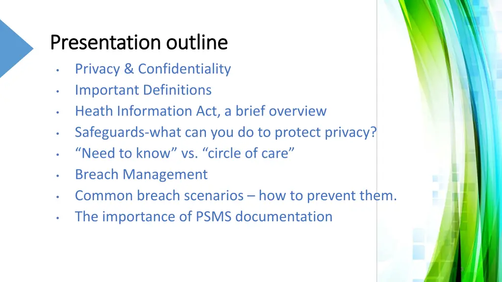 presentation outline presentation outline privacy