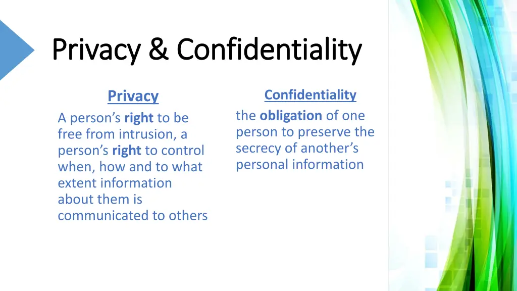 privacy confidentiality privacy confidentiality