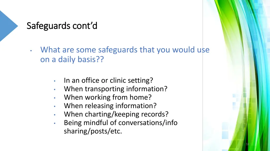 safeguards cont d safeguards cont d