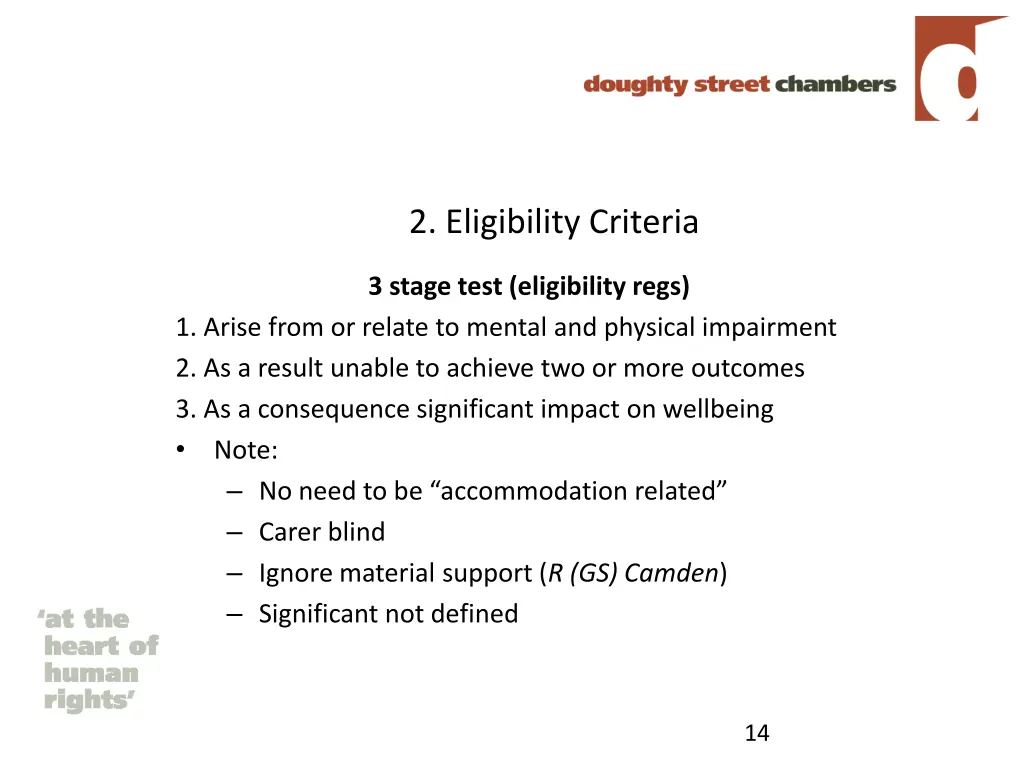 2 eligibility criteria