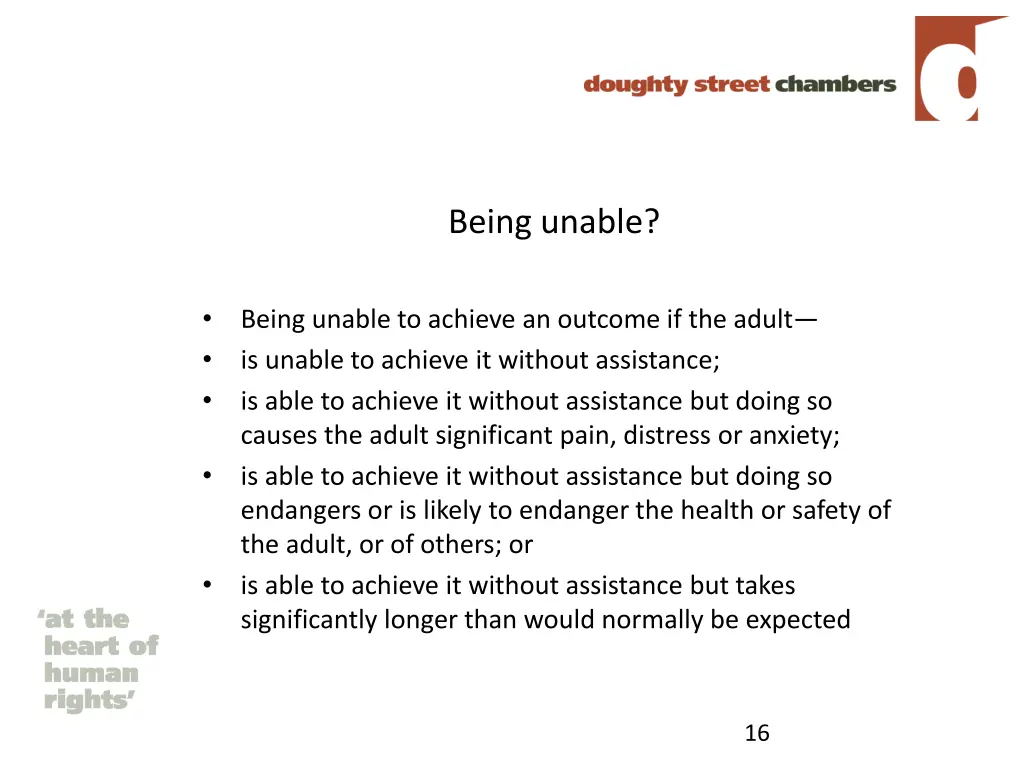 being unable