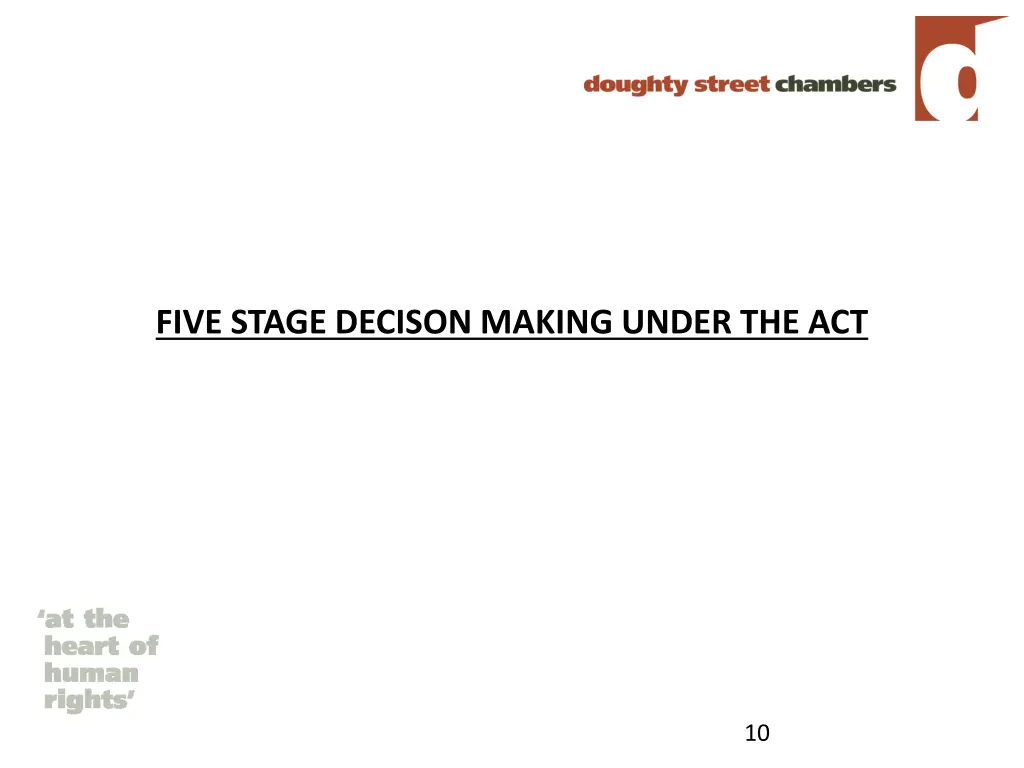 five stage decison making under the act