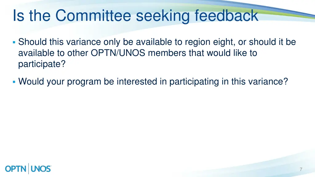 is the committee seeking feedback