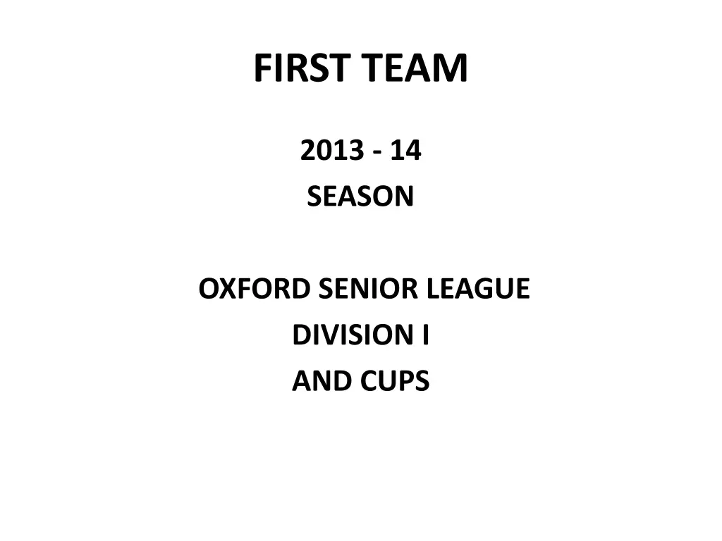 first team