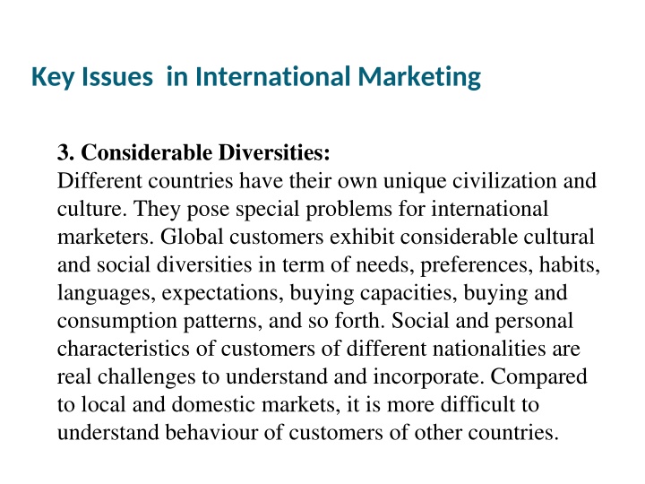 key issues in international marketing 2