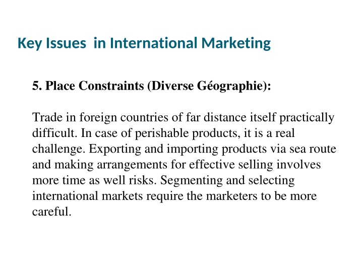 key issues in international marketing 3