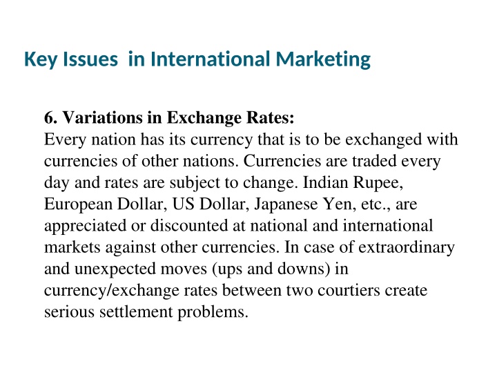 key issues in international marketing 4