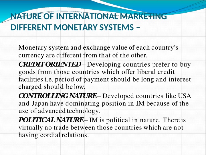 nature of international marketing different