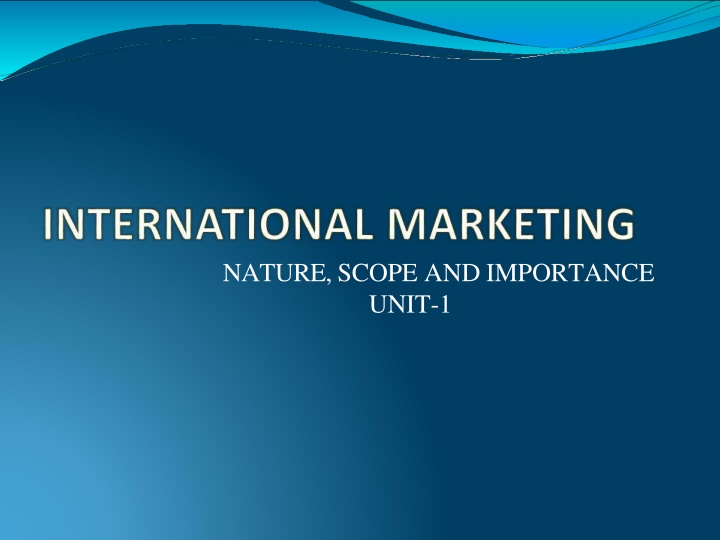 nature scope and importance unit 1