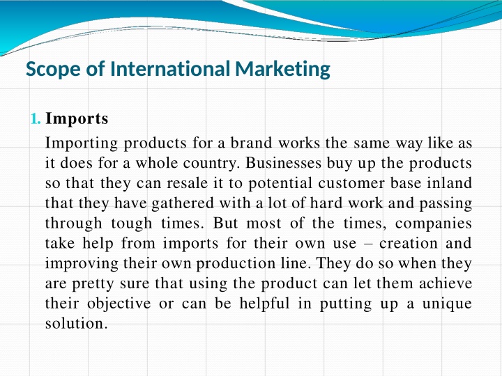 scope of international marketing