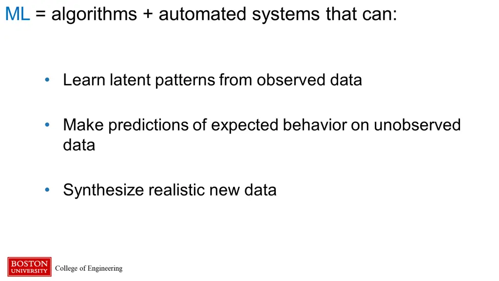 ml algorithms automated systems that can