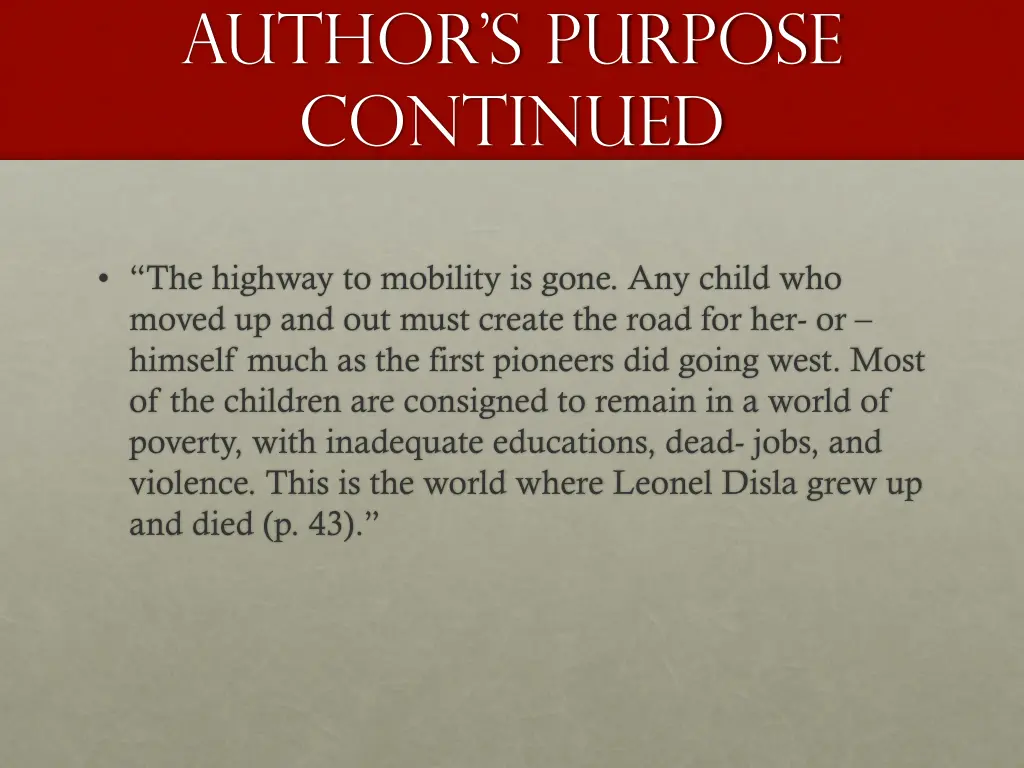 author s purpose continued