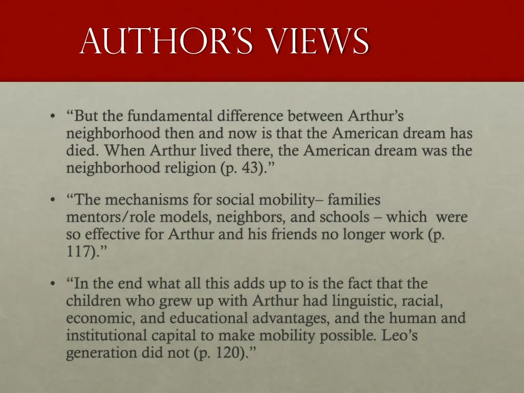 author s views