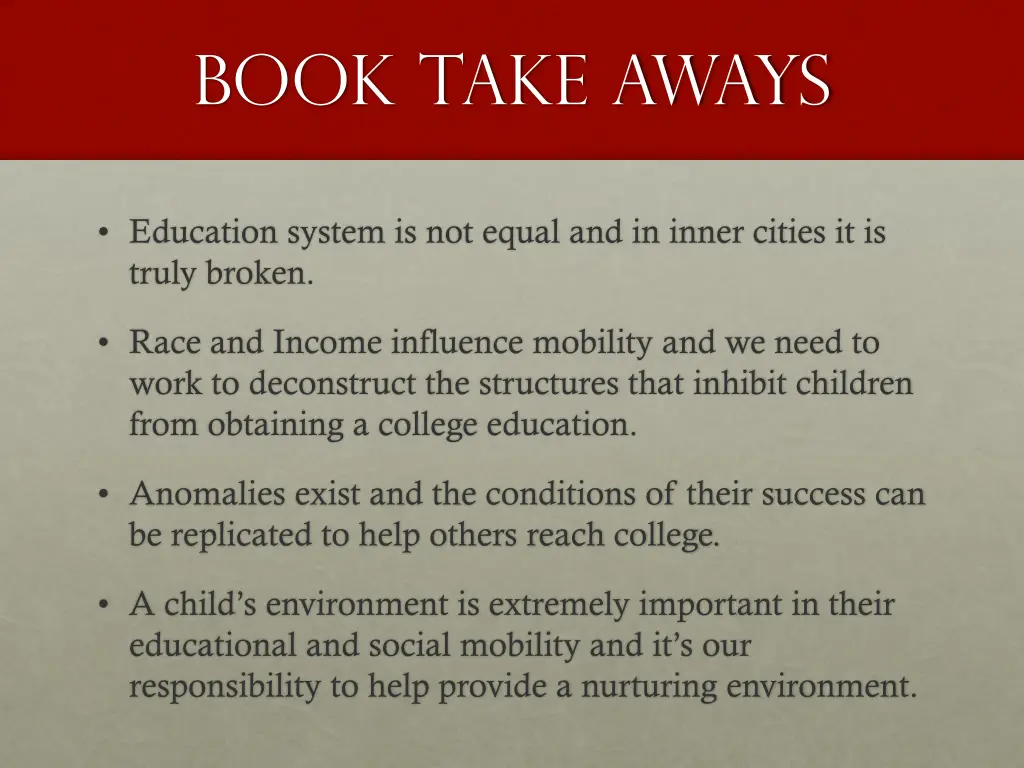 book take aways
