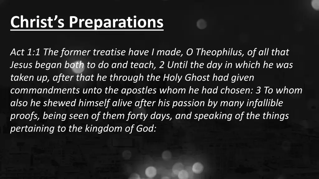 christ s preparations