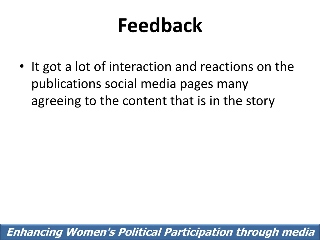 feedback