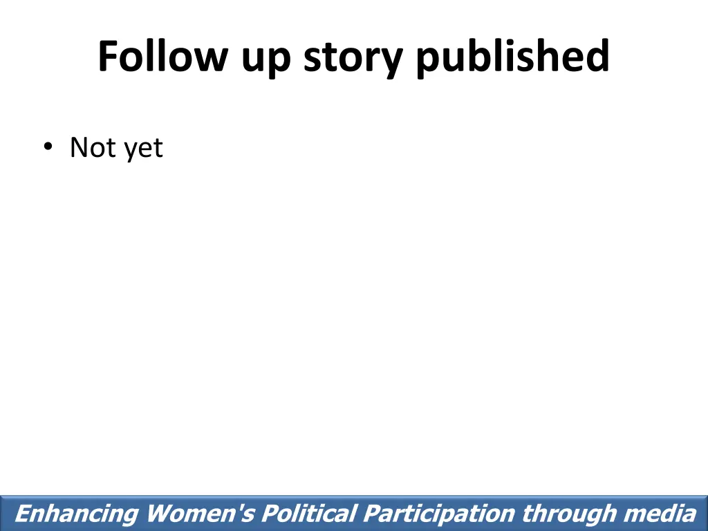 follow up story published