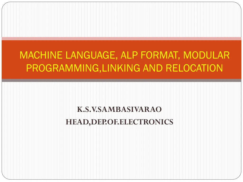 machine language alp format modular programming