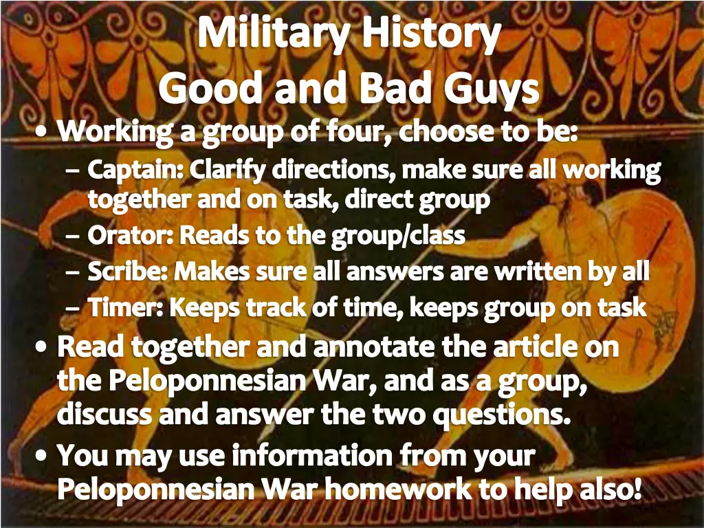 military history good and bad guys working