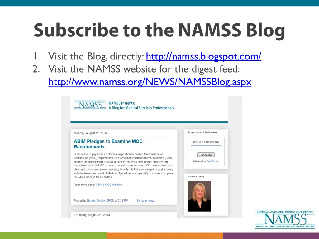 1 visit the blog directly http namss blogspot