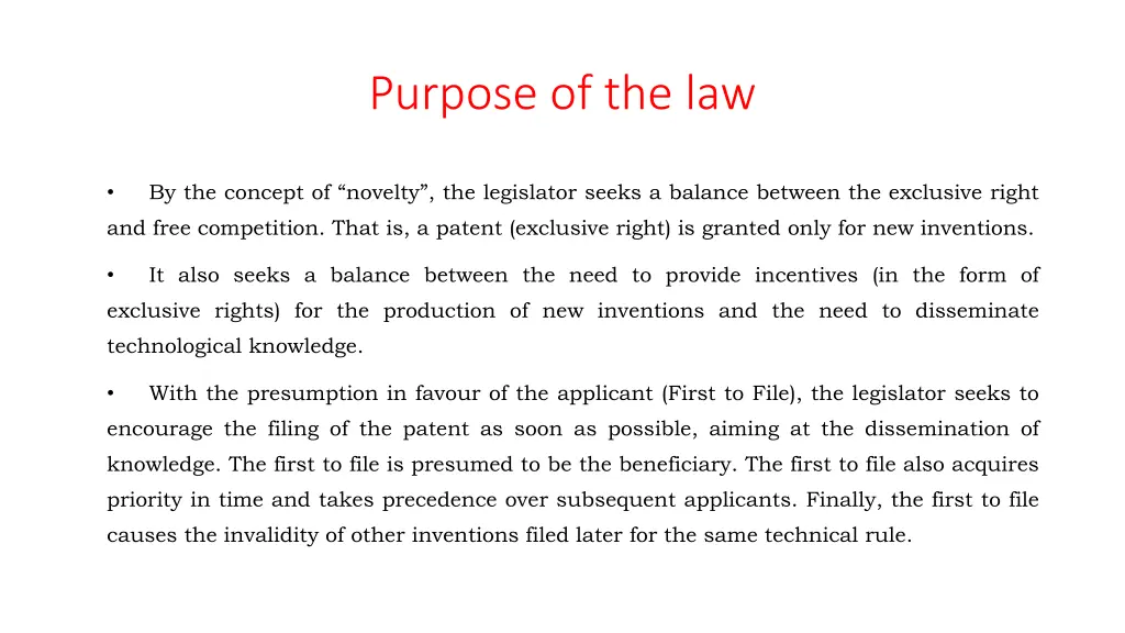 purpose of the law
