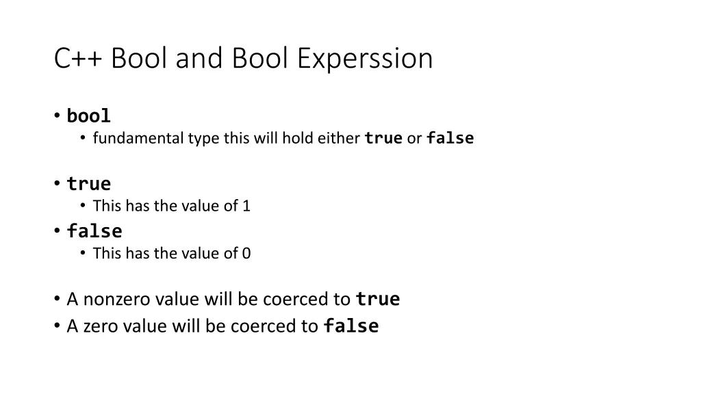 c bool and bool experssion