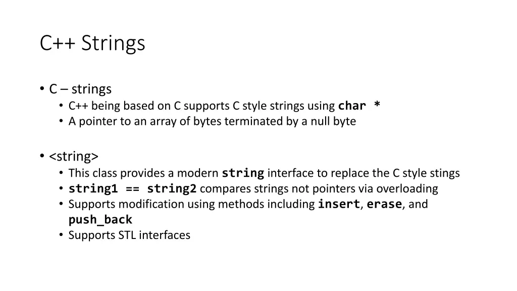 c strings