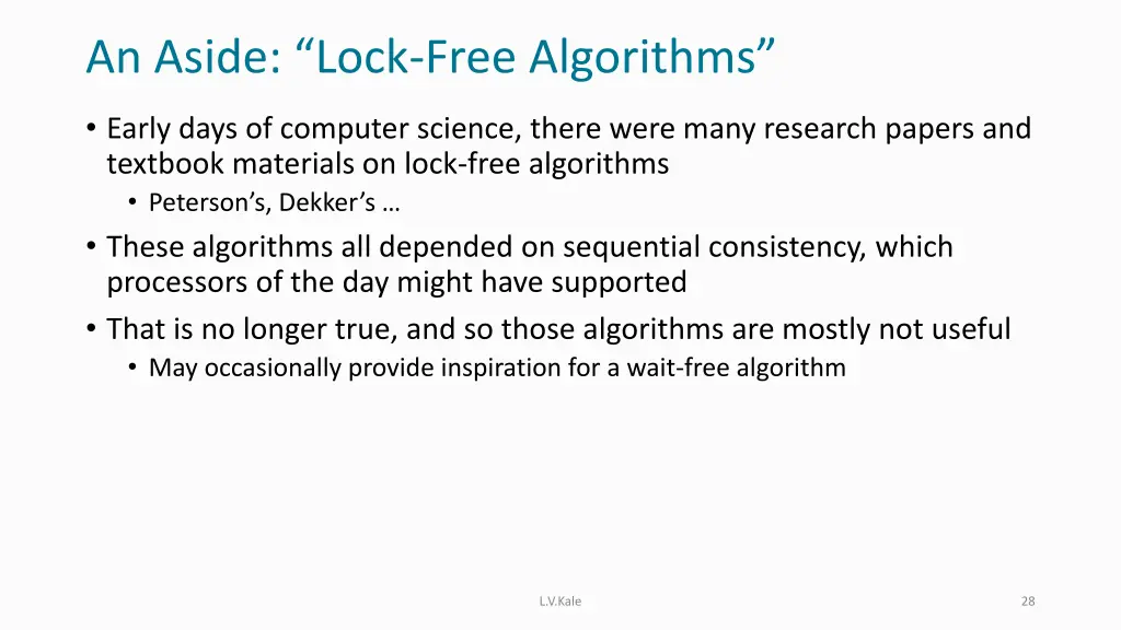 an aside lock free algorithms
