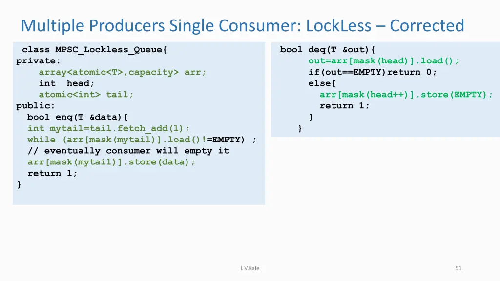 multiple producers single consumer lockless