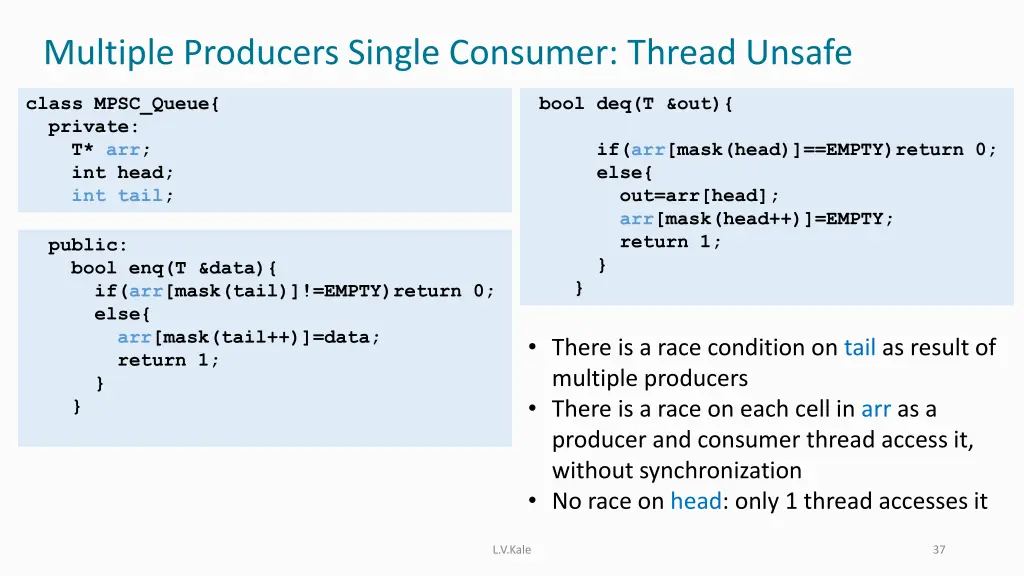 multiple producers single consumer thread unsafe