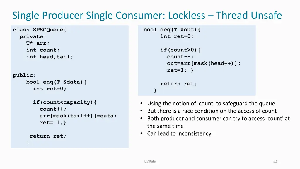 single producer single consumer lockless thread