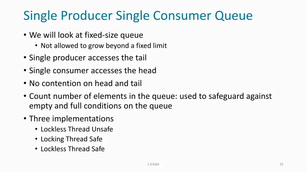 single producer single consumer queue