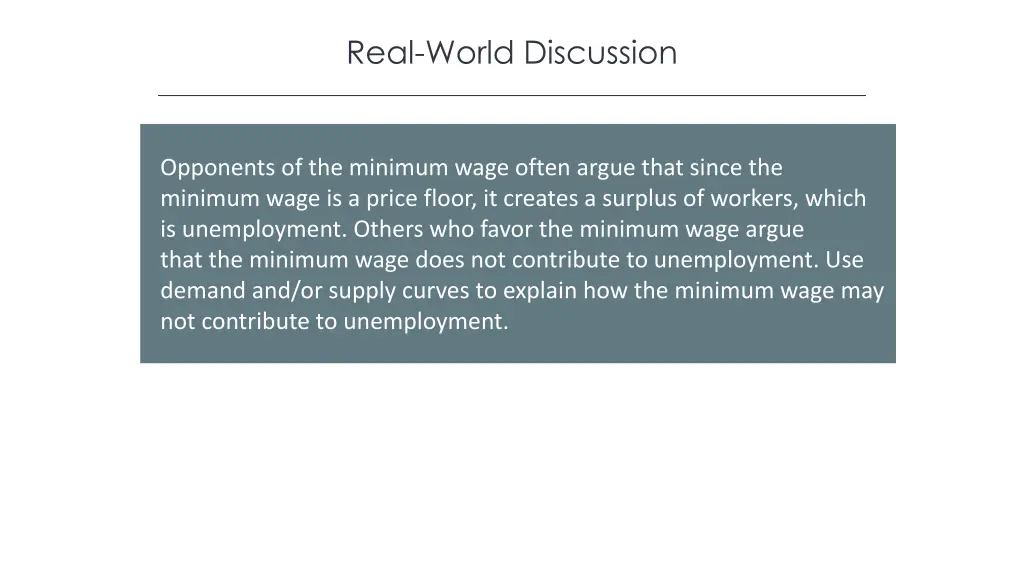 real world discussion