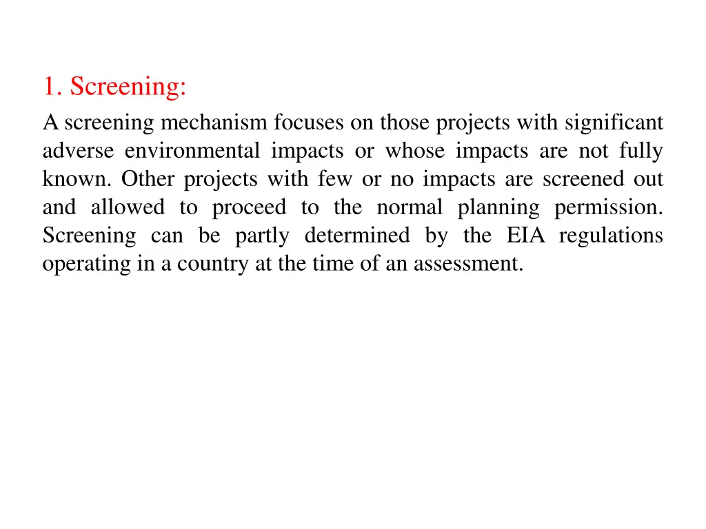 1 screening a screening mechanism focuses