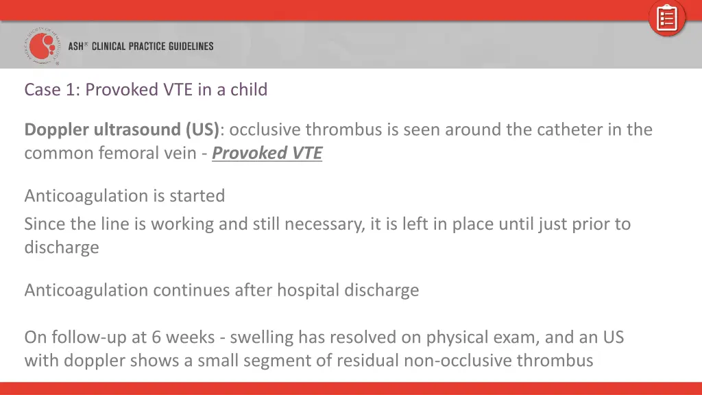 case 1 provoked vte in a child 1
