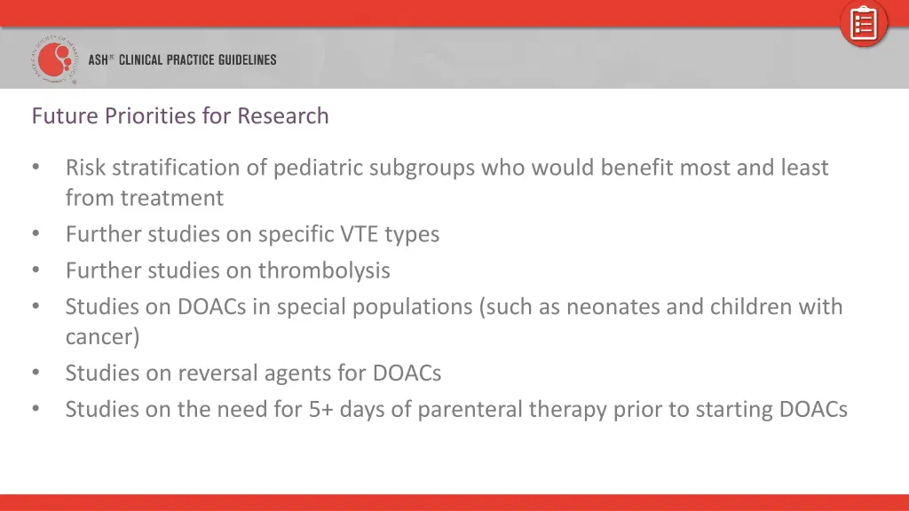 future priorities for research
