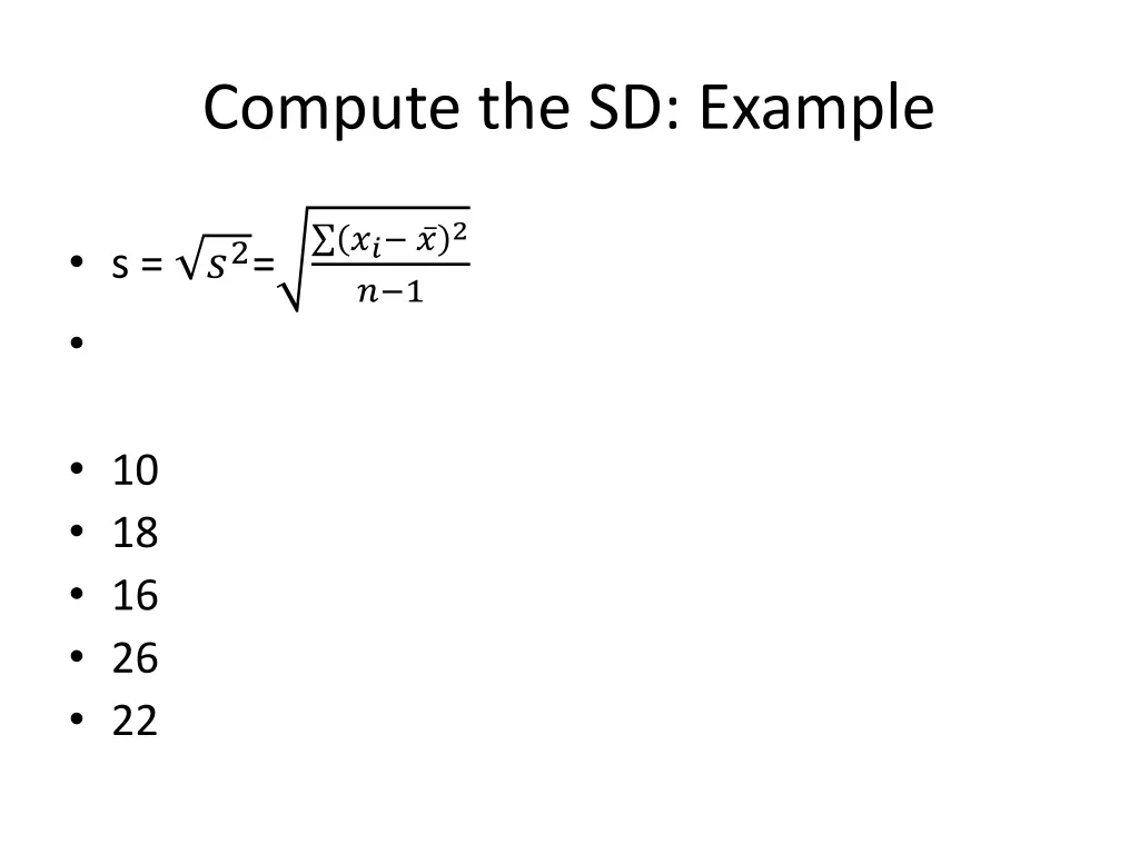 compute the sd example