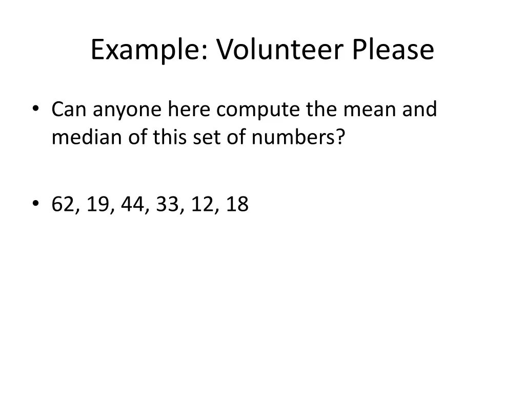 example volunteer please