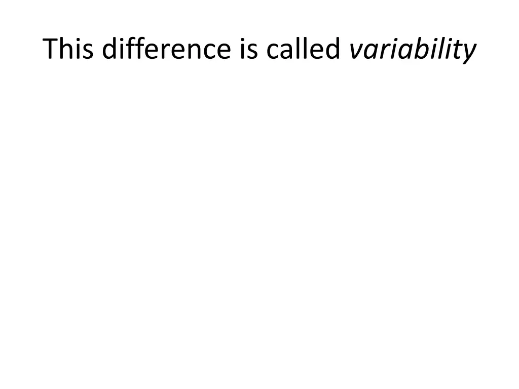 this difference is called variability