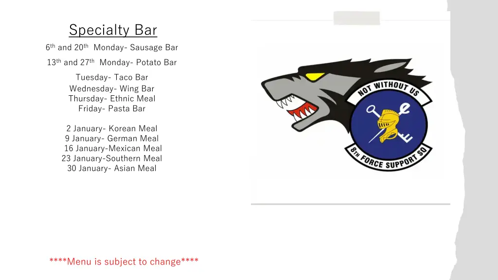 specialty bar