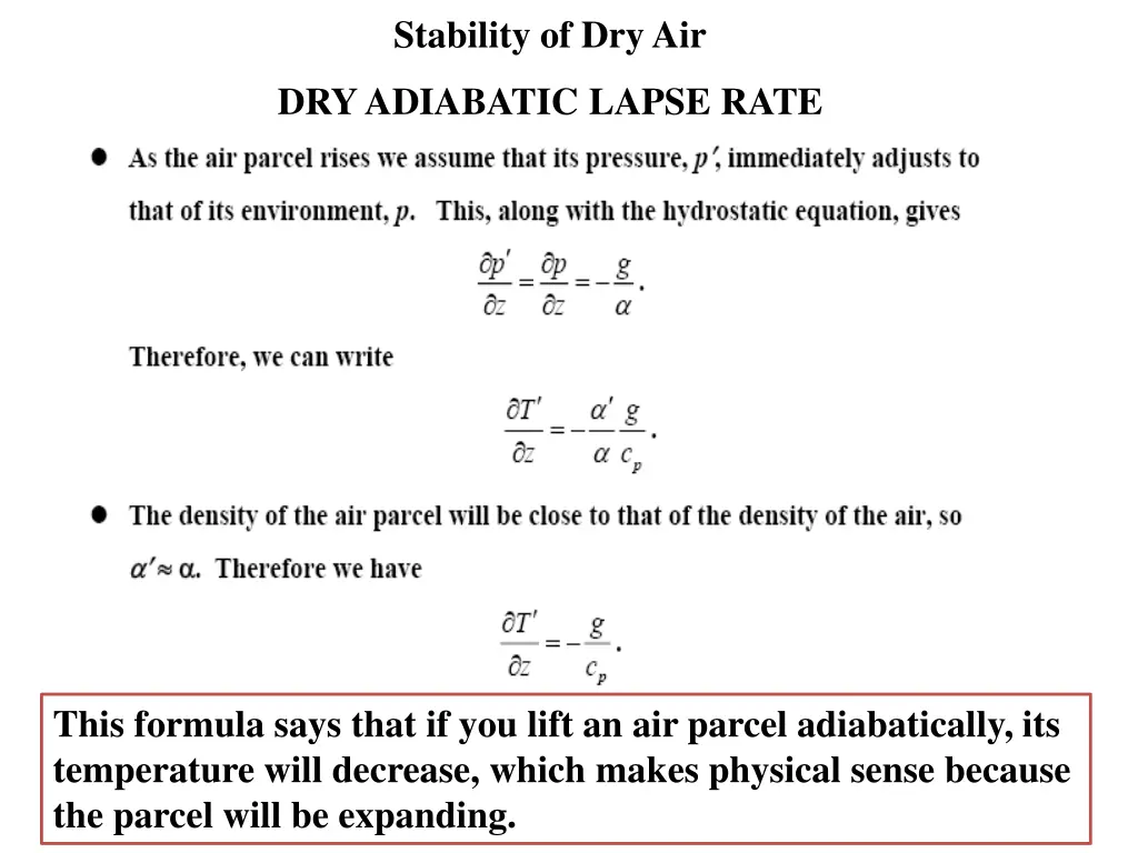 stability of dry air 1