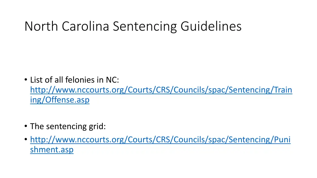 north carolina sentencing guidelines